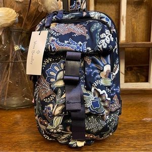 Vera Bradley Java Navy Utility Sling Backpack Tote New NWT